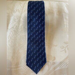 Givenchy Navy Blue Tie with Light Blue Pattern